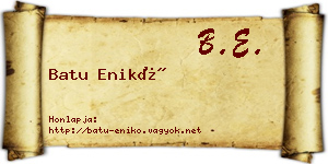 Batu Enikő névjegykártya